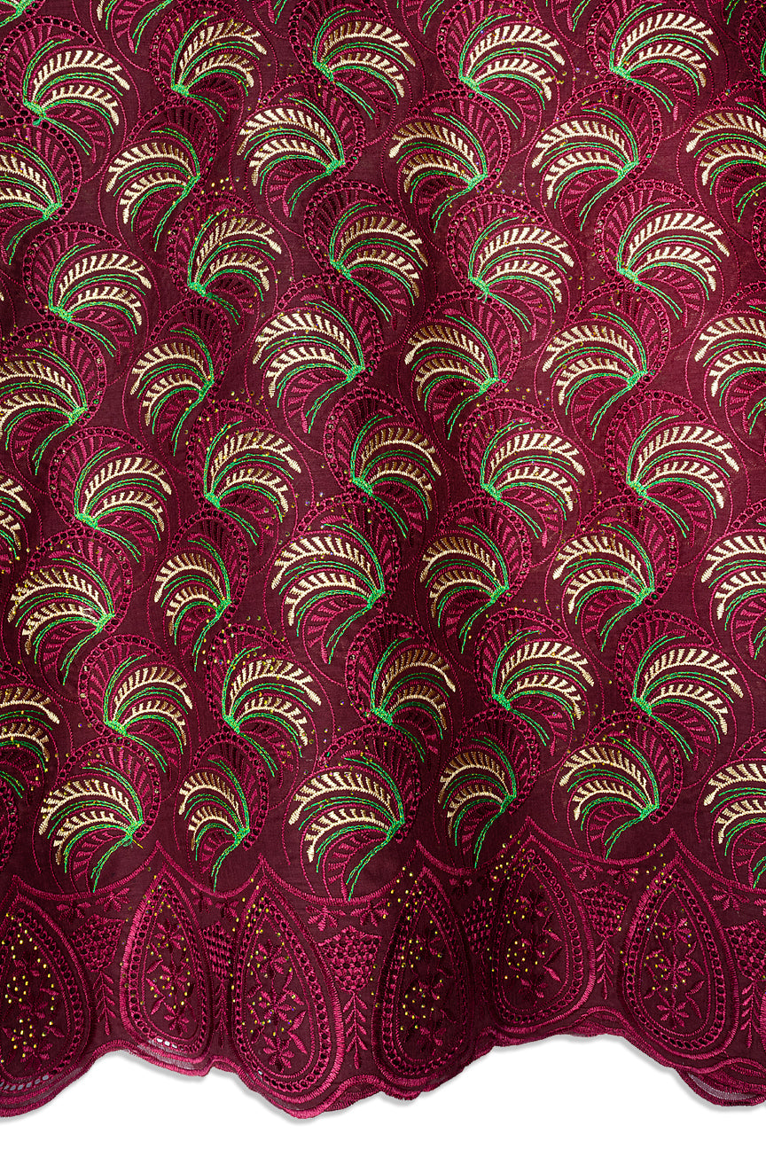 Voile Lace in Wine & Gold - VL671