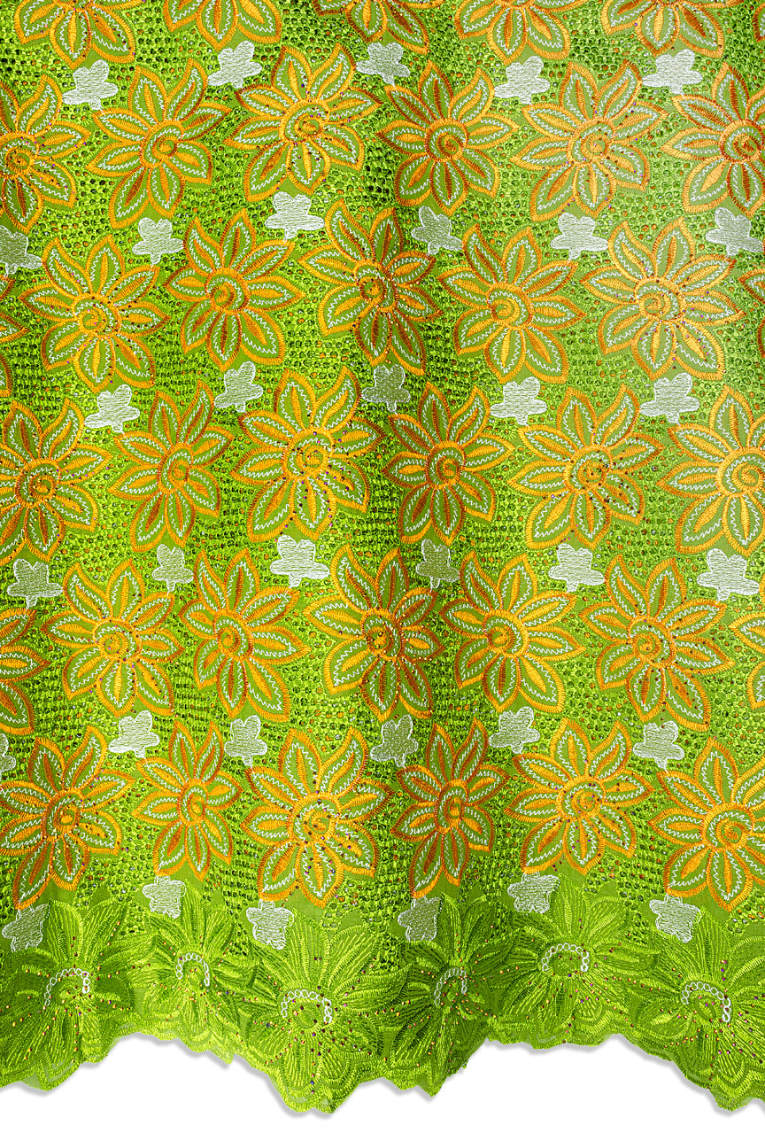 Voile Lace in Lime & Gold - VL673