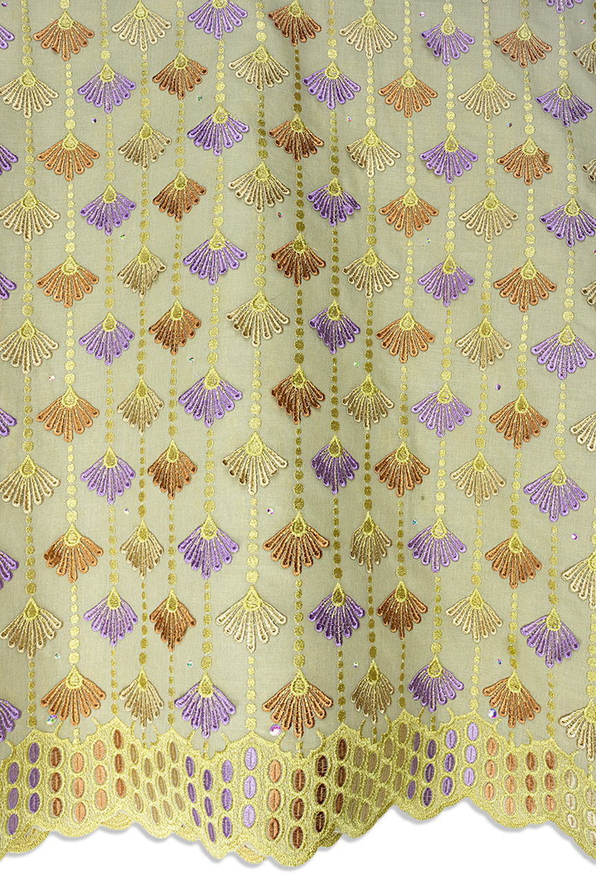Voile Lace in Cream & Lavender - VL680