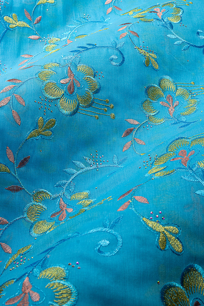 Voile Lace in Aqua Blue- VL703