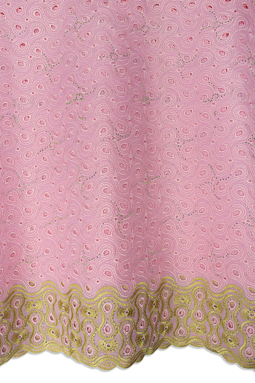 Voile Lace in Pink & Gold - VL691