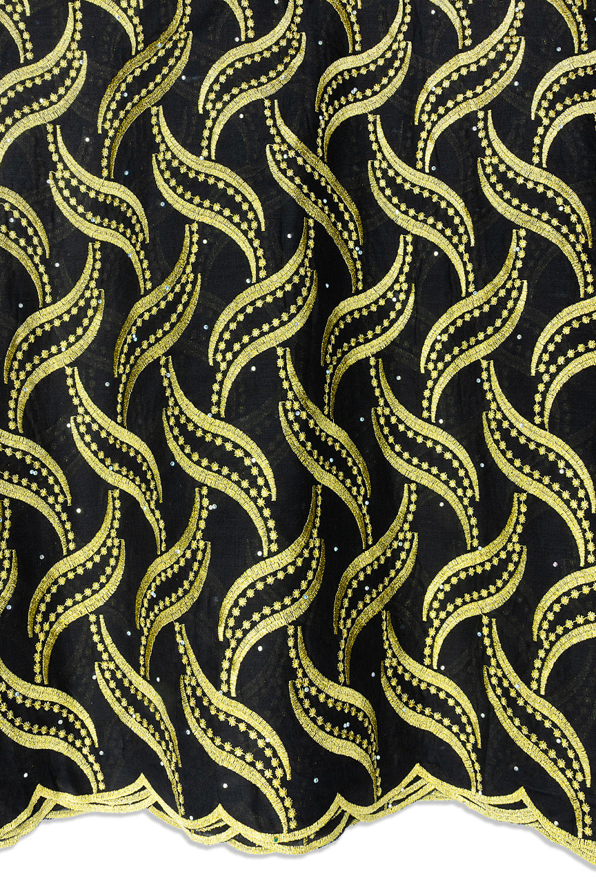 Voile Lace in Black & Gold - VL656